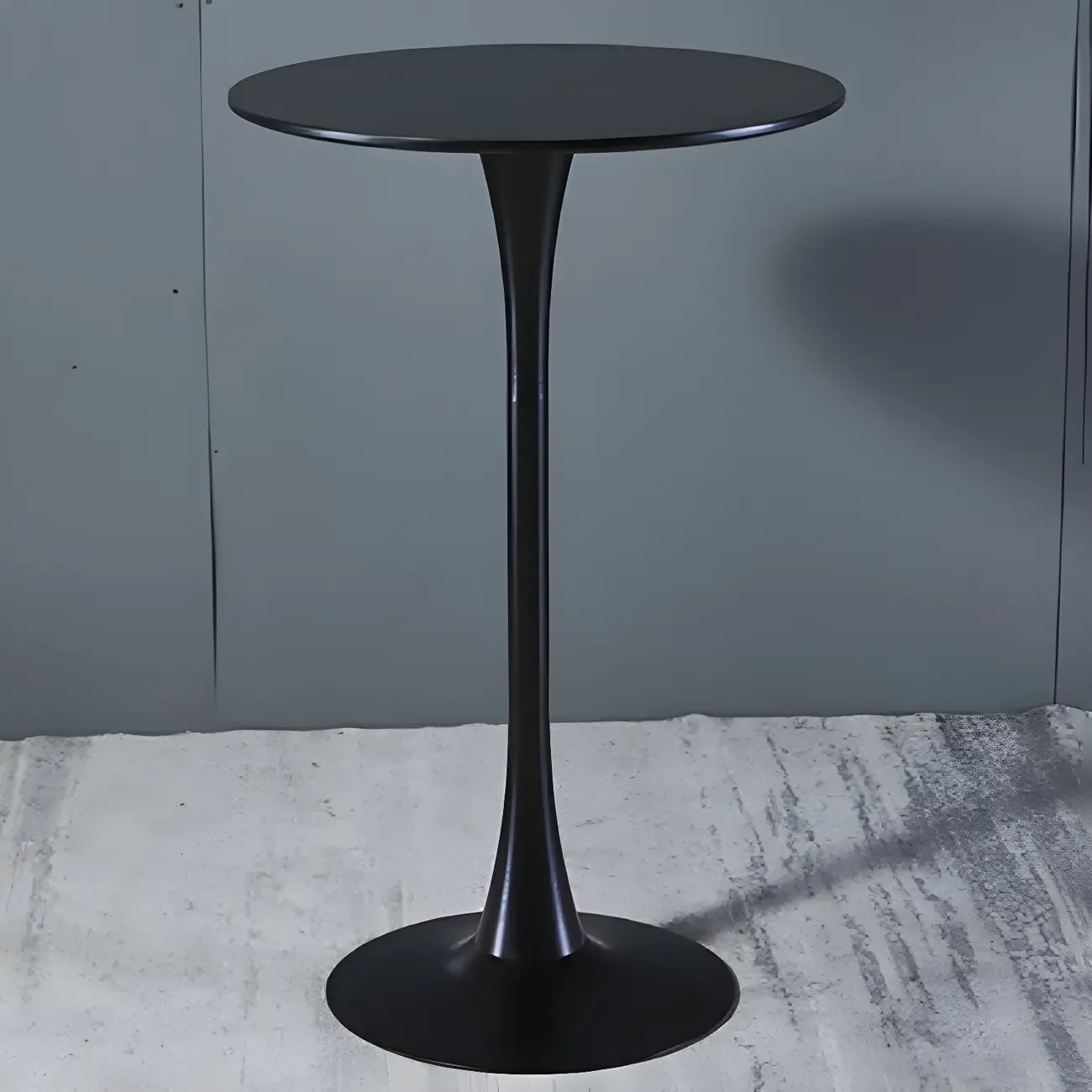 Simple White Round Metal Small Cocktail Bar Table Image - 7