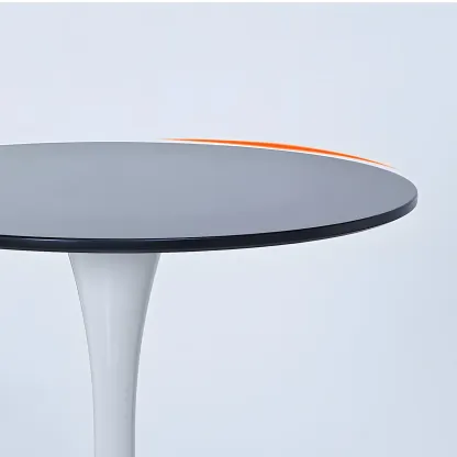 Simple White Round Metal Small Cocktail Bar Table Image - 8