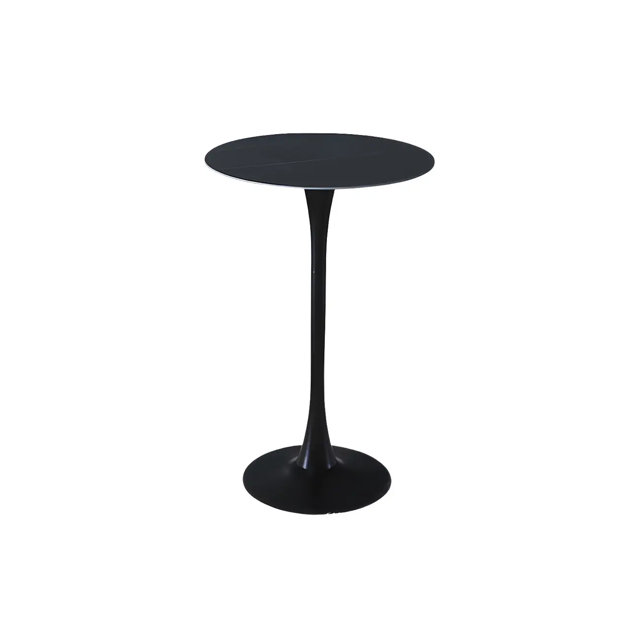 Simple White Round Metal Small Cocktail Bar Table Image - 10 | homeyfad