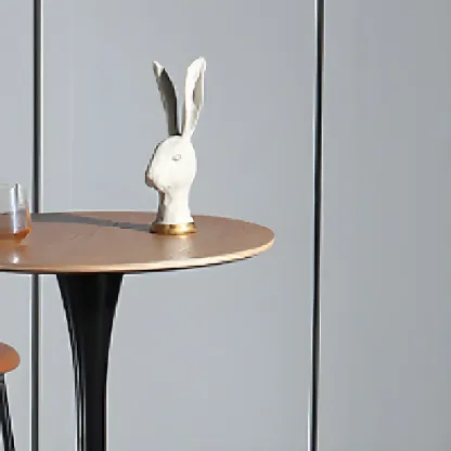 Simple White Round Metal Small Cocktail Bar Table Image - 12