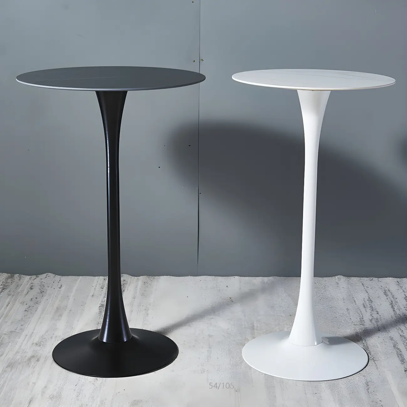 Simple White Round Metal Small Cocktail Bar Table Image - 14 | homeyfad