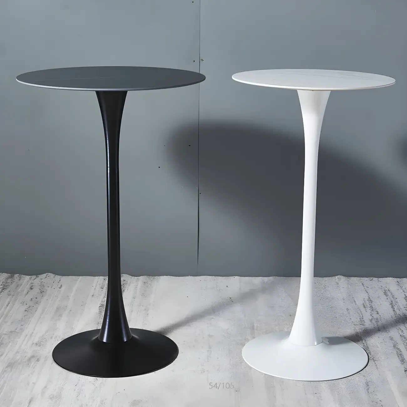 Simple White Round Metal Small Cocktail Bar Table Image - 14