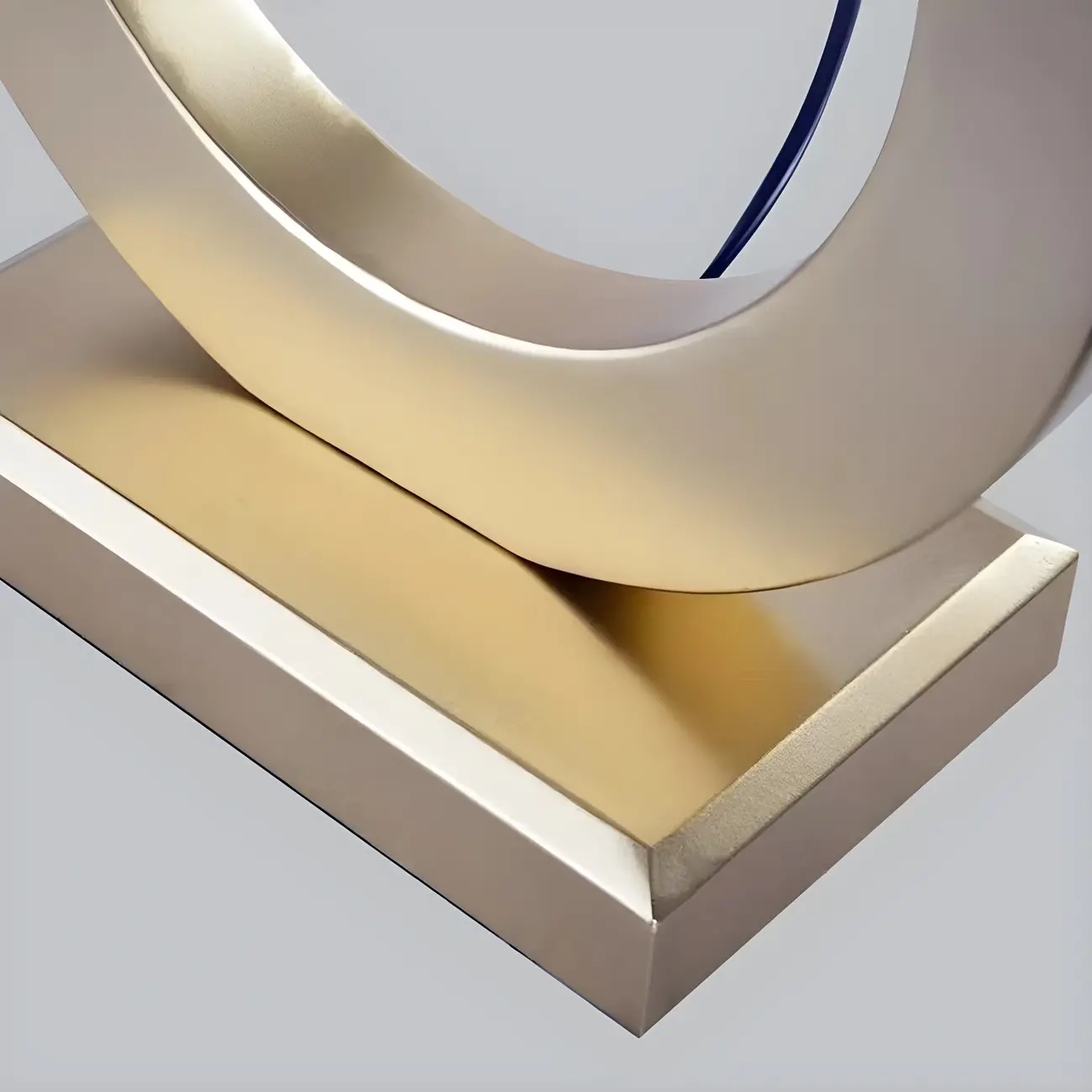 Luxury Gold Circle Base LED Table Lamp Fabric Shade Image - 9 | homeyfad