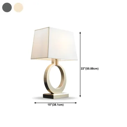 Luxury Gold Circle Base LED Table Lamp Fabric Shade #size