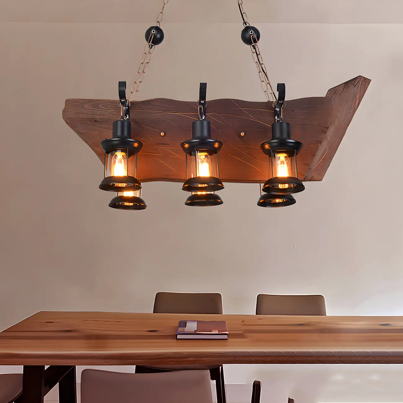 Rustic Lantern-Shaped Pendant Lights for Kitchen Image - 4 | homeyfad