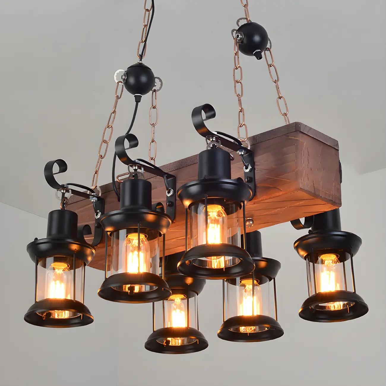 Rustic Lantern-Shaped Pendant Lights for Kitchen Image - 6 | homeyfad