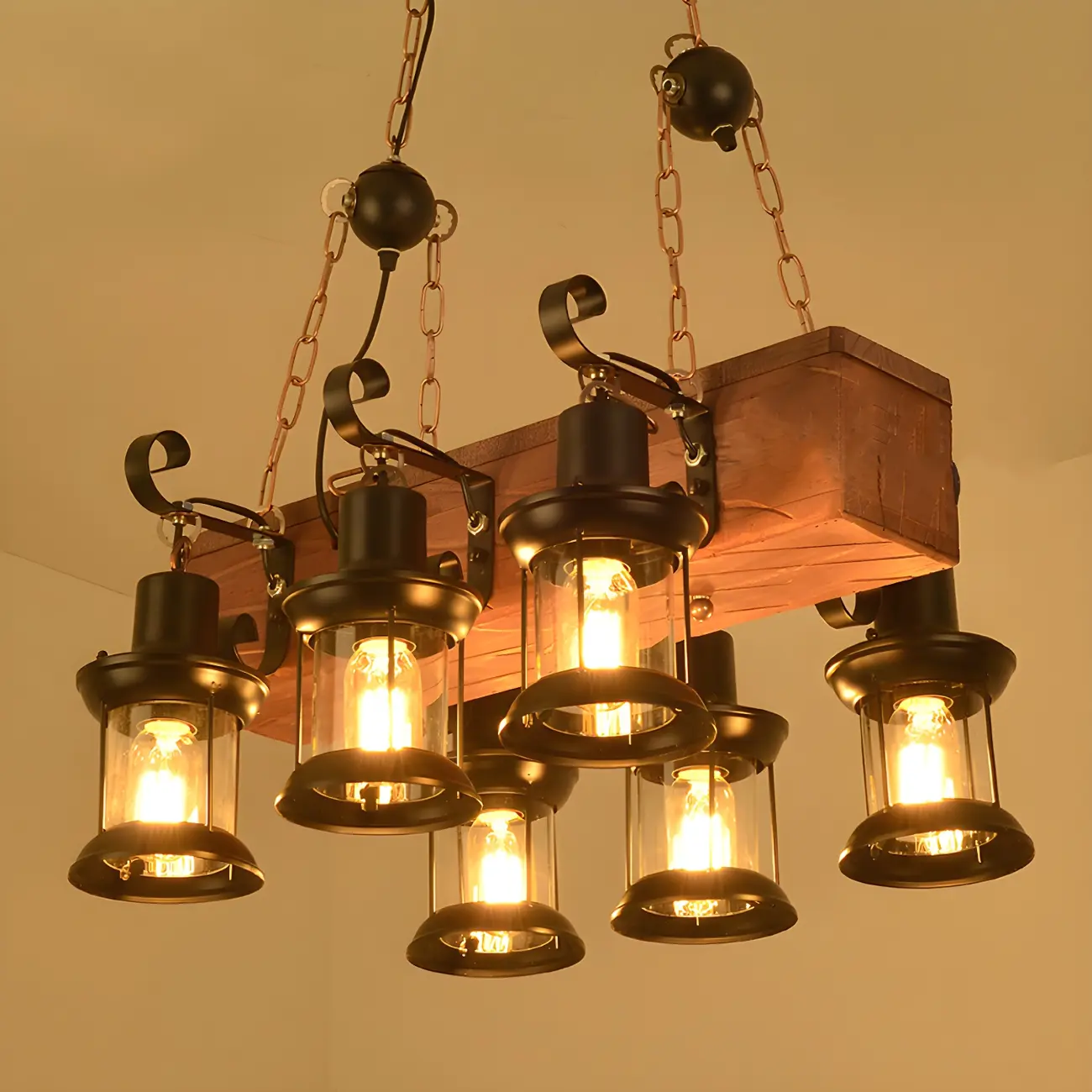 Rustic Lantern-Shaped Pendant Lights for Kitchen Image - 3 | homeyfad