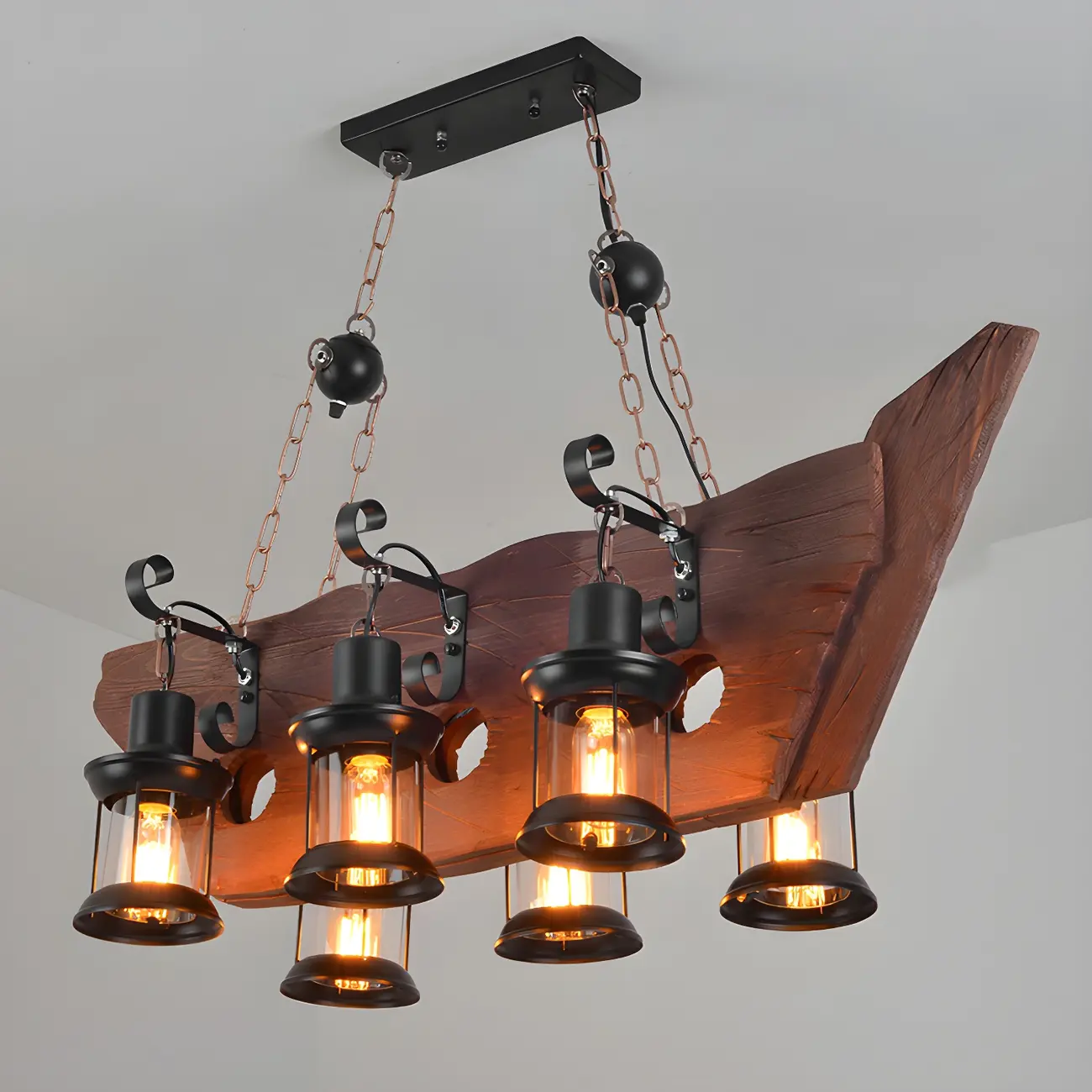 Rustic Lantern-Shaped Pendant Lights for Kitchen Image - 7 | homeyfad