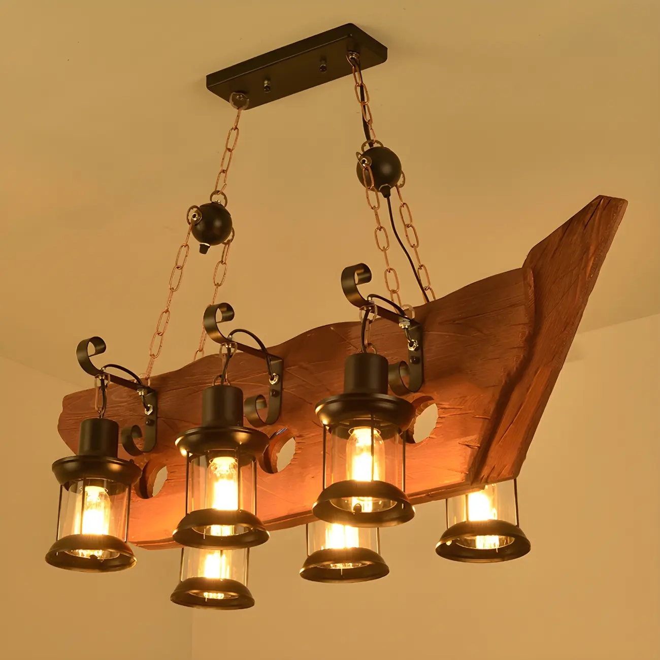 Rustic Lantern-Shaped Pendant Lights for Kitchen Image - 8 | homeyfad