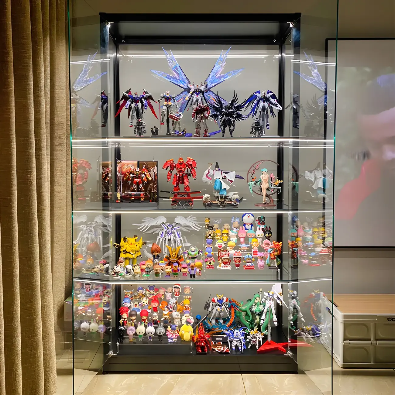 Modern Glass Black Curio Cabinet with Glass Doors Image - 2 | homeyfad