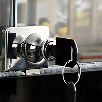 Modern Glass Black Curio Cabinet with Glass Doors Image - 4