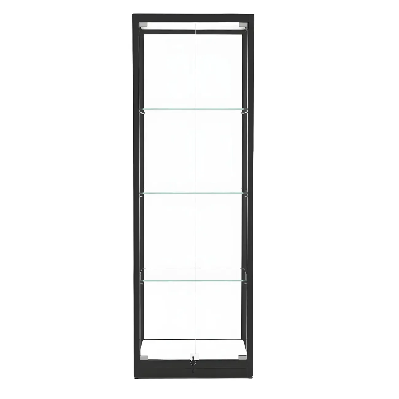 Modern Glass Black Curio Cabinet with Glass Doors Image - 5
