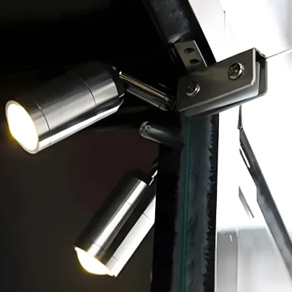 Modern Glass Black Curio Cabinet with Glass Doors Image - 7