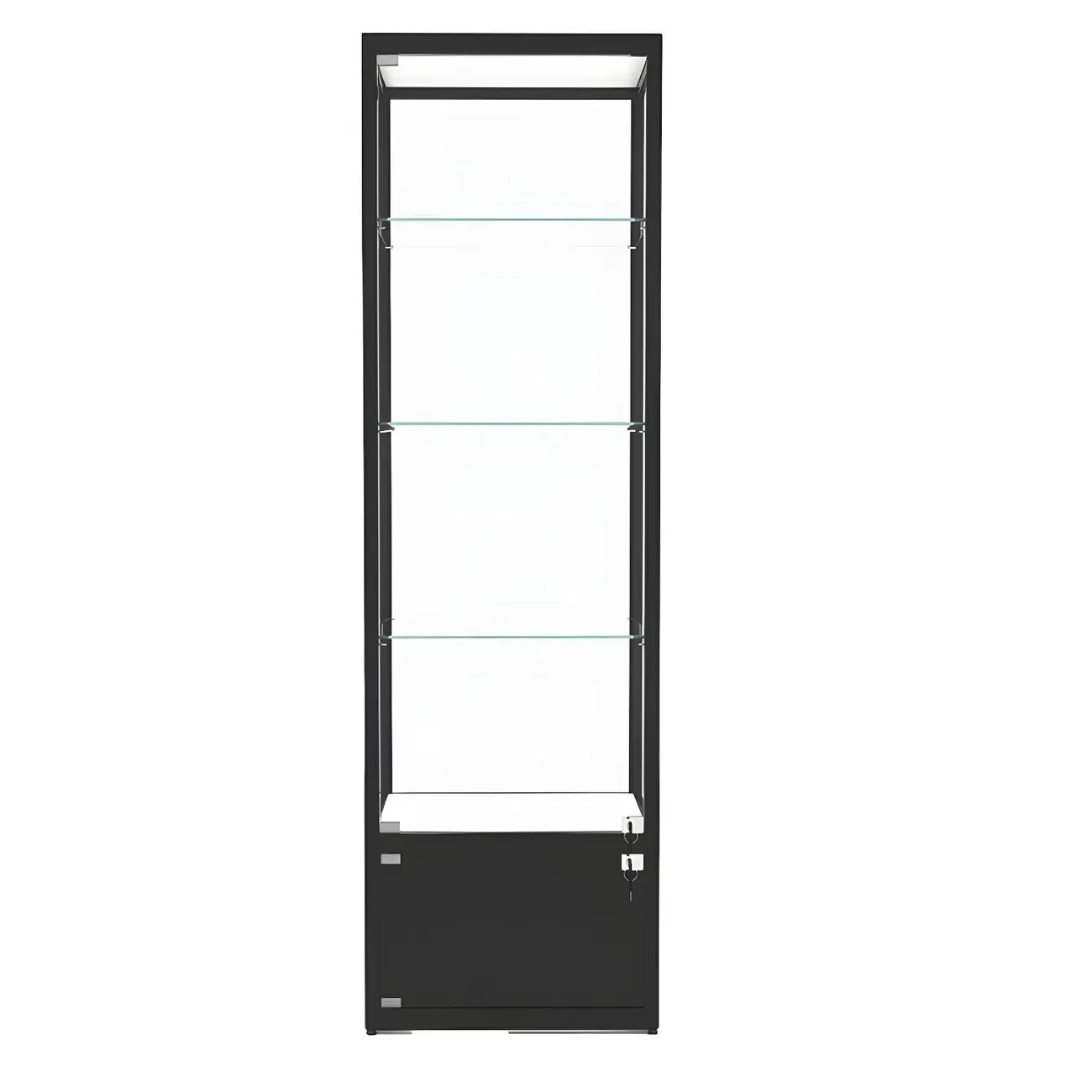 Modern Glass Black Curio Cabinet with Glass Doors Image - 9