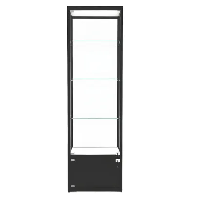 Modern Glass Black Curio Cabinet with Glass Doors Image - 9