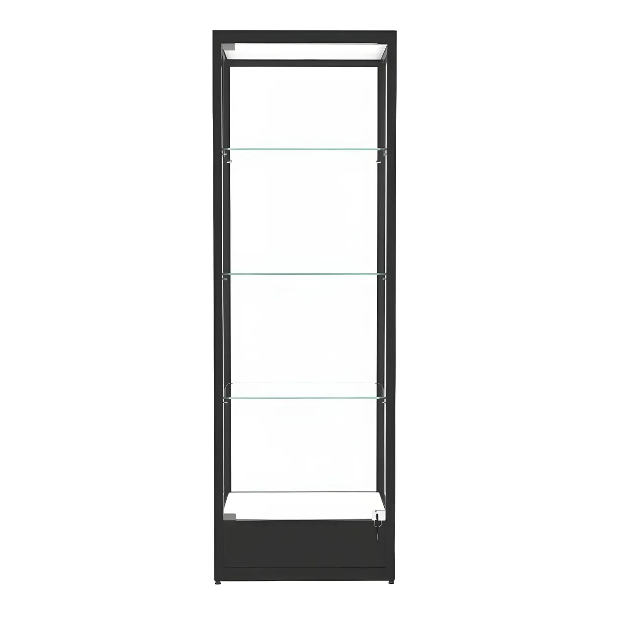 Modern Glass Black Curio Cabinet with Glass Doors Image - 10