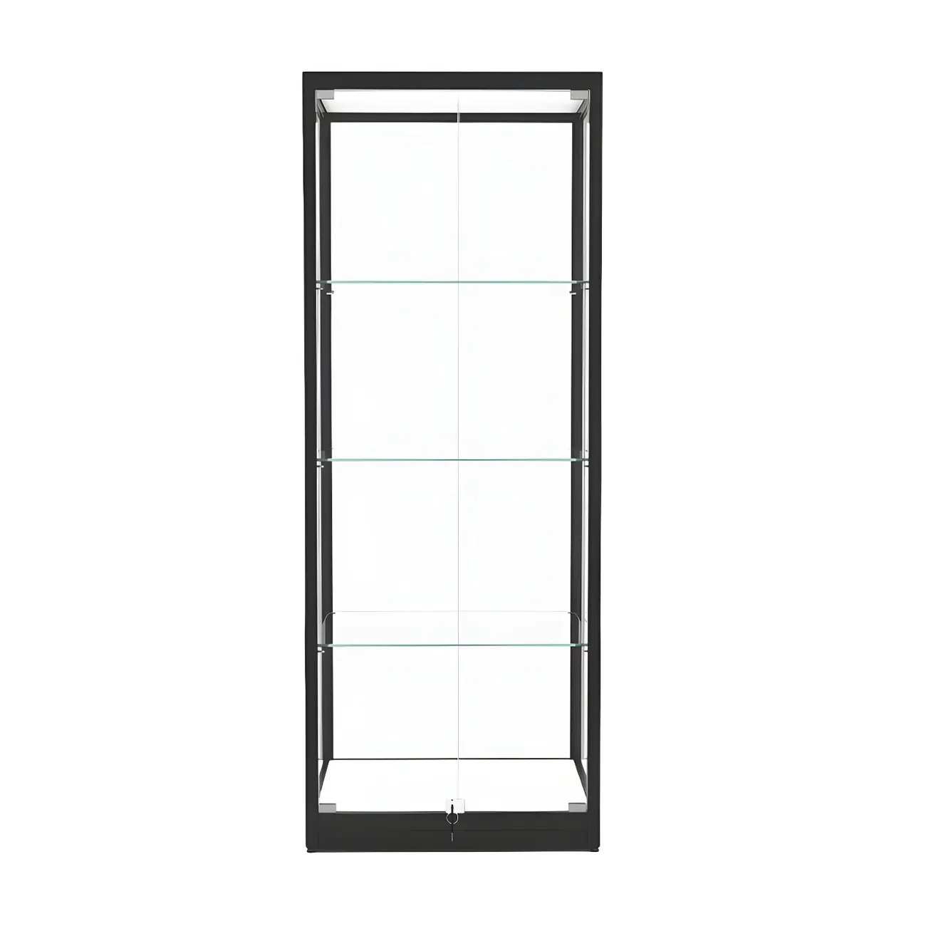 Modern Glass Black Curio Cabinet with Glass Doors Image - 11 | homeyfad