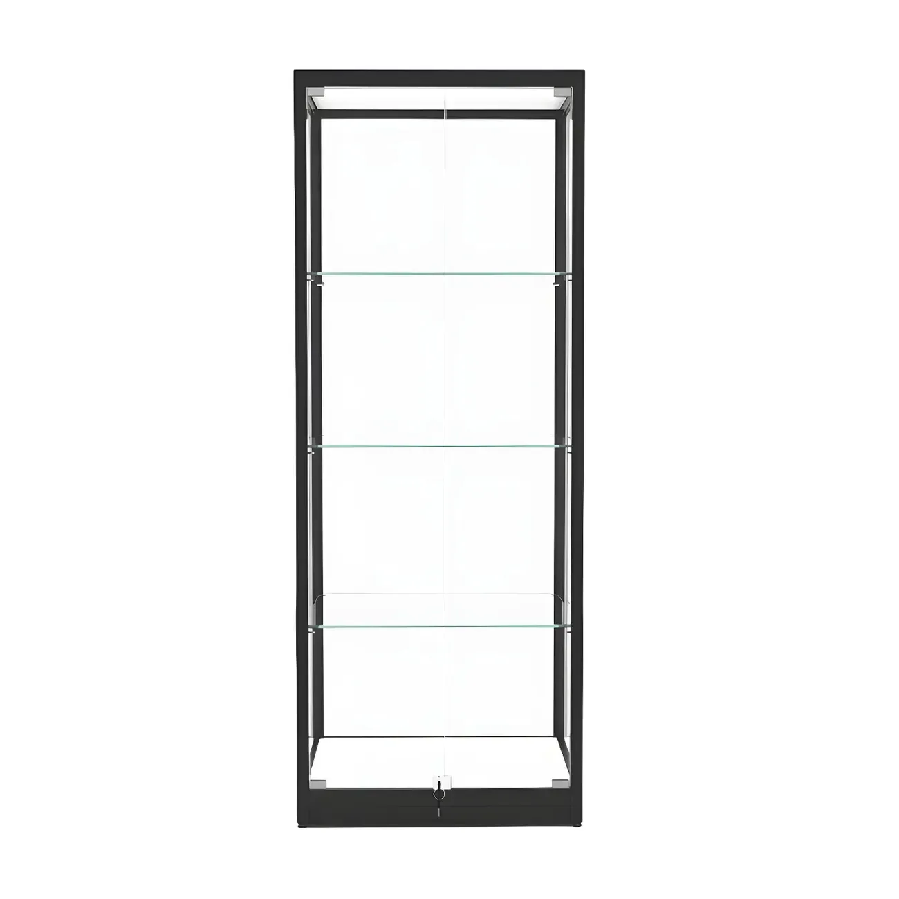 Modern Glass Black Curio Cabinet with Glass Doors Image - 11
