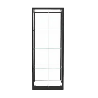 Modern Glass Black Curio Cabinet with Glass Doors Image - 11