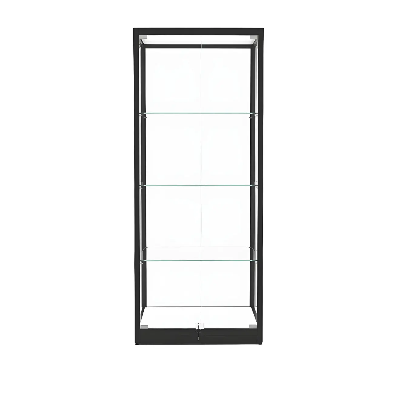 Modern Glass Black Curio Cabinet with Glass Doors Image - 12 | homeyfad