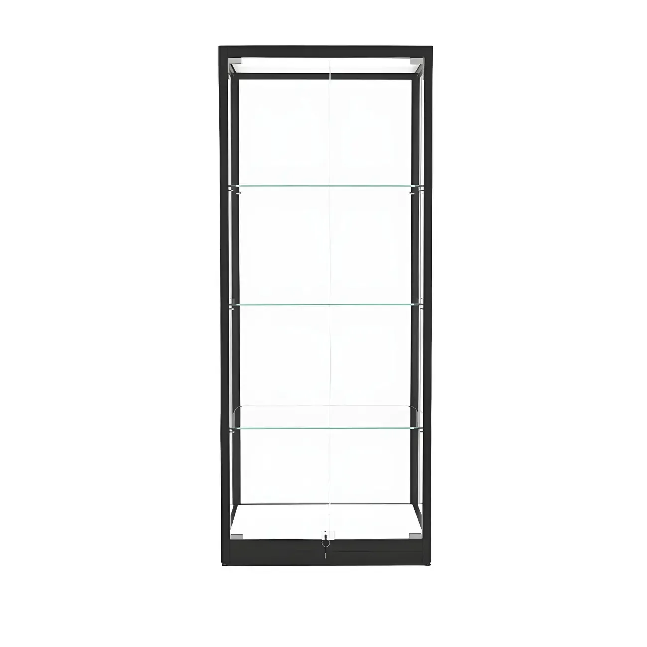 Modern Glass Black Curio Cabinet with Glass Doors Image - 12