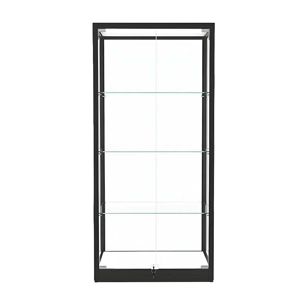 Modern Glass Black Curio Cabinet with Glass Doors Image - 14 | homeyfad