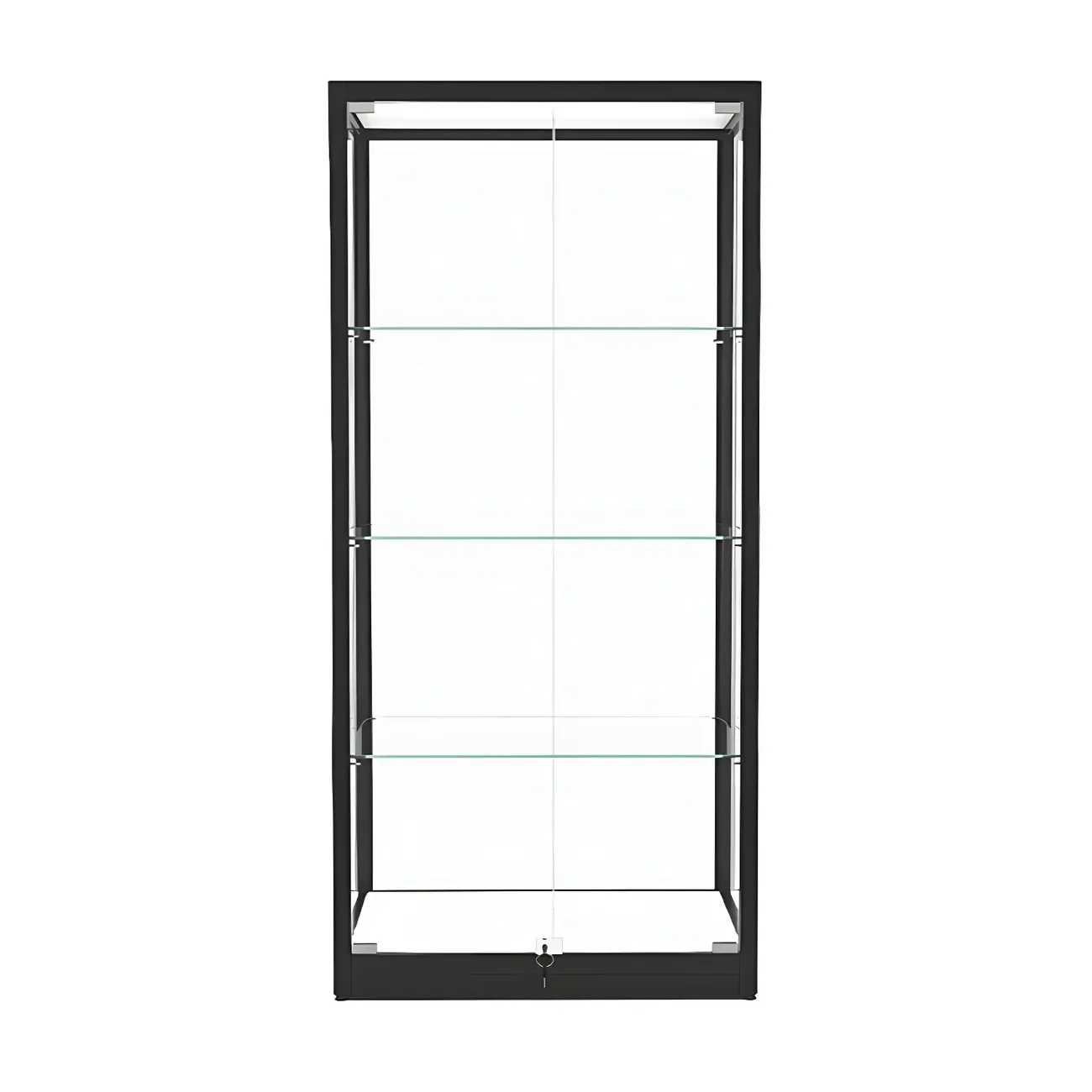 Modern Glass Black Curio Cabinet with Glass Doors Image - 14