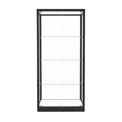 Modern Glass Black Curio Cabinet with Glass Doors Image - 14