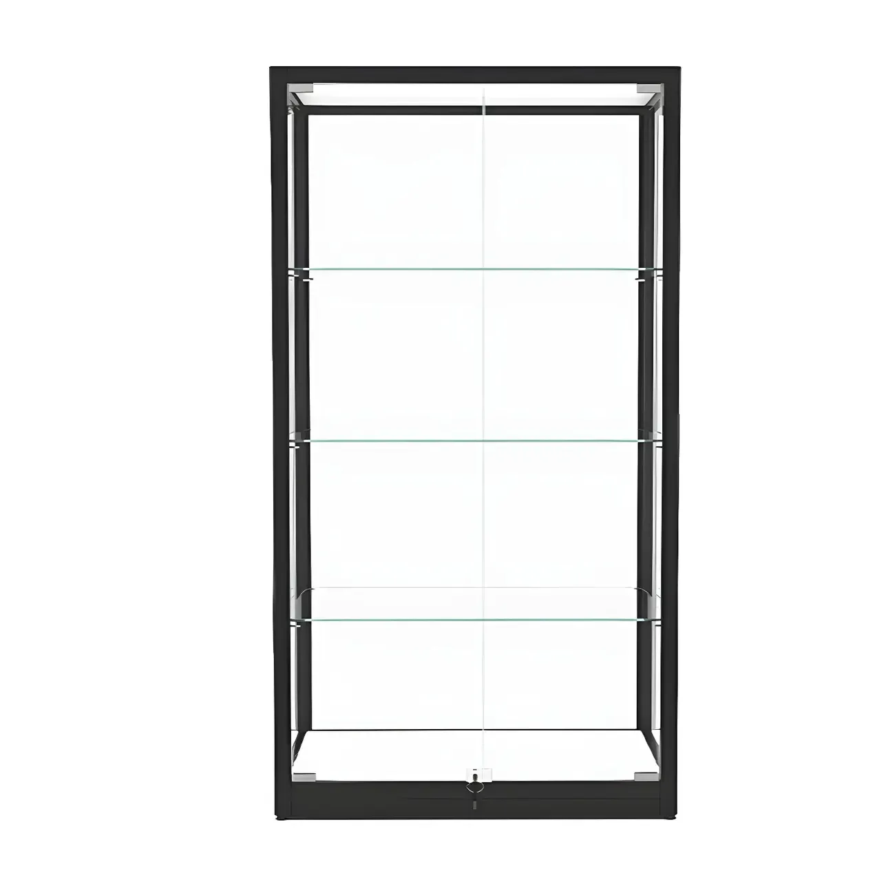 Modern Glass Black Curio Cabinet with Glass Doors Image - 15