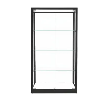Modern Glass Black Curio Cabinet with Glass Doors Image - 15