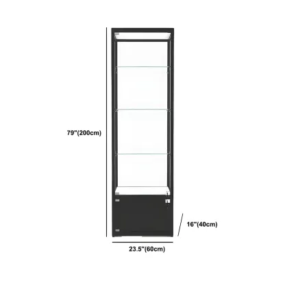Modern Glass Black Curio Cabinet with Glass Doors Image - 17