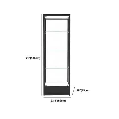 Modern Glass Black Curio Cabinet with Glass Doors Image - 18