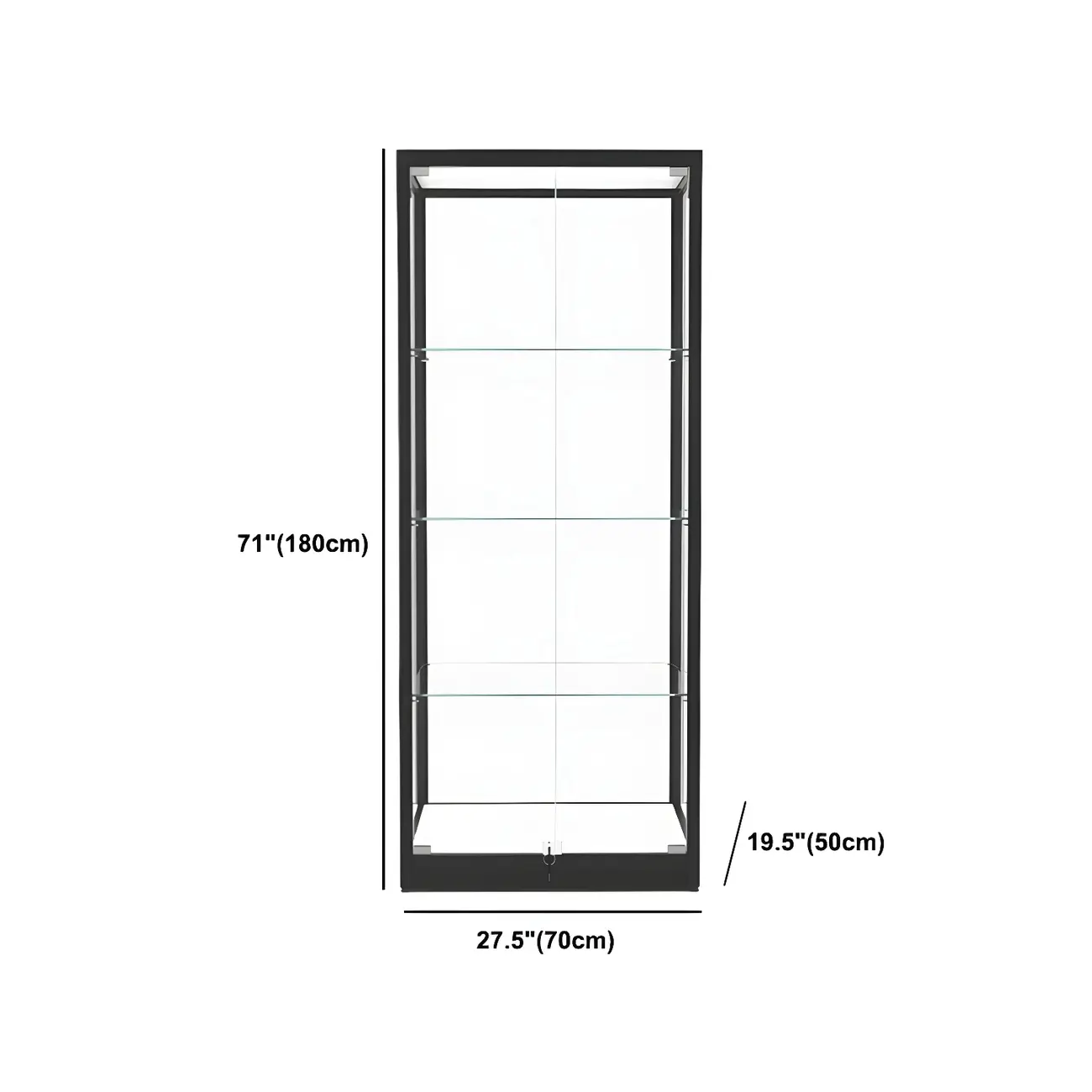 Modern Glass Black Curio Cabinet with Glass Doors Image - 20 | homeyfad