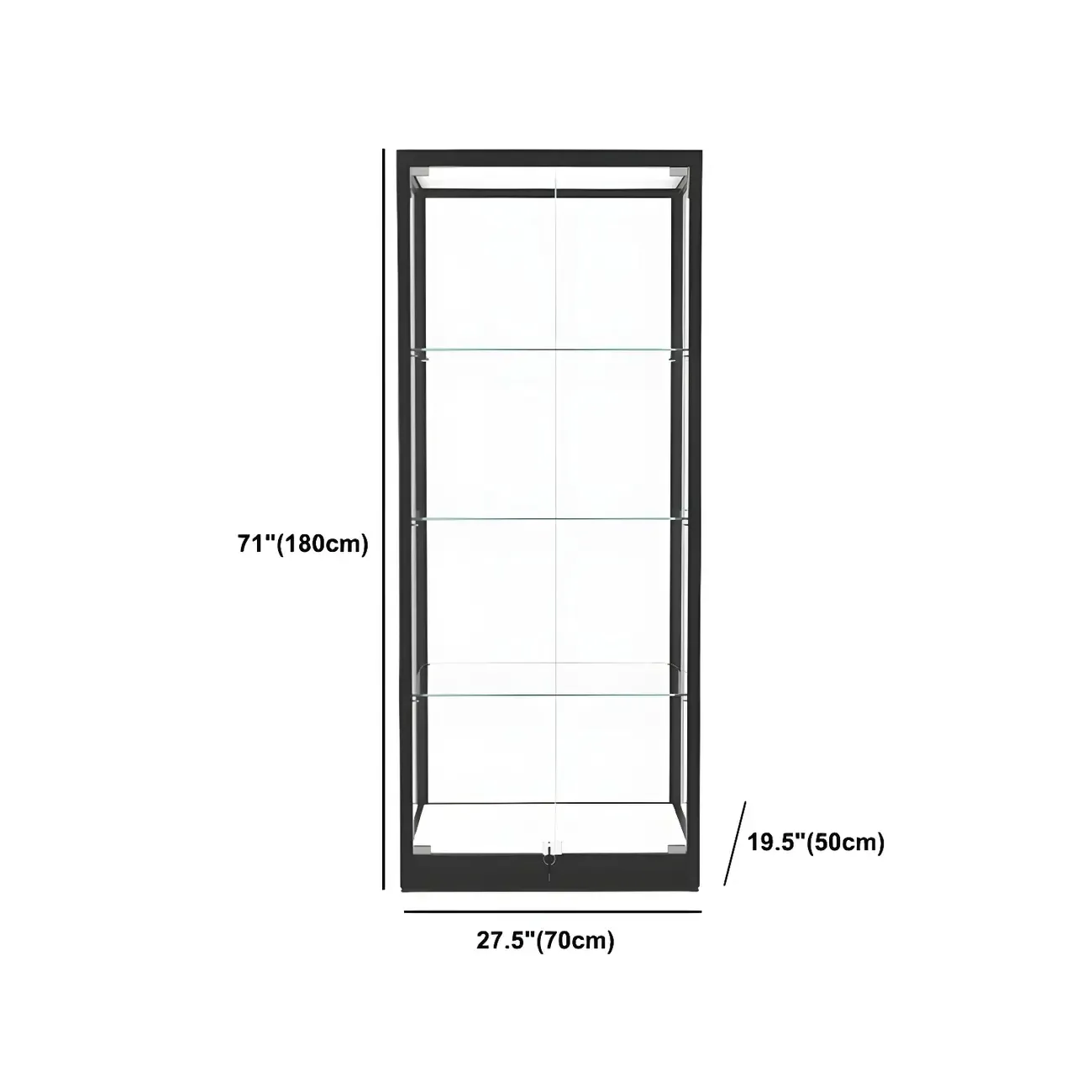 Modern Glass Black Curio Cabinet with Glass Doors Image - 20