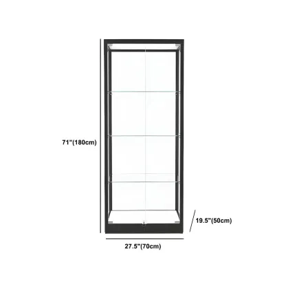 Modern Glass Black Curio Cabinet with Glass Doors Image - 20