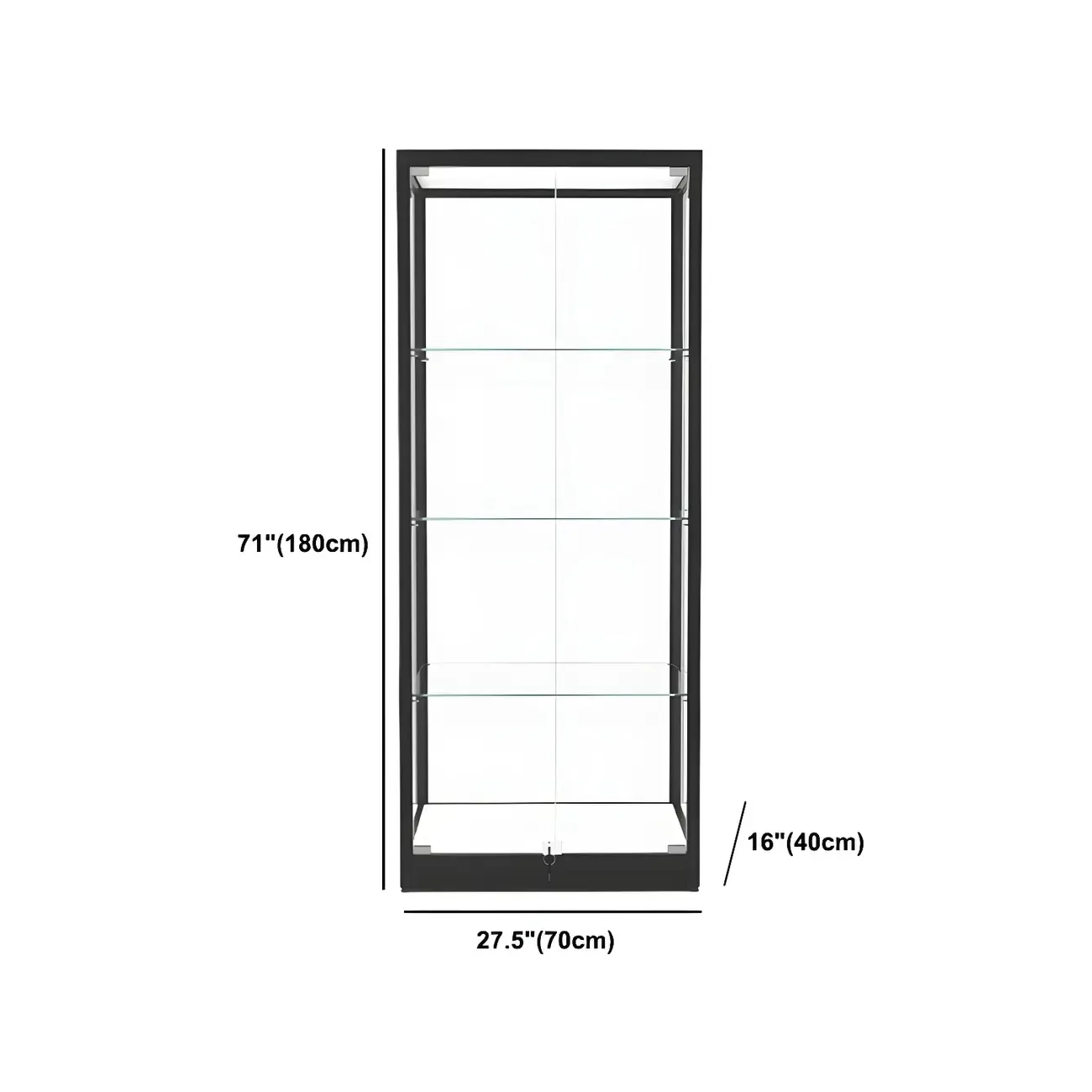 Modern Glass Black Curio Cabinet with Glass Doors Image - 21