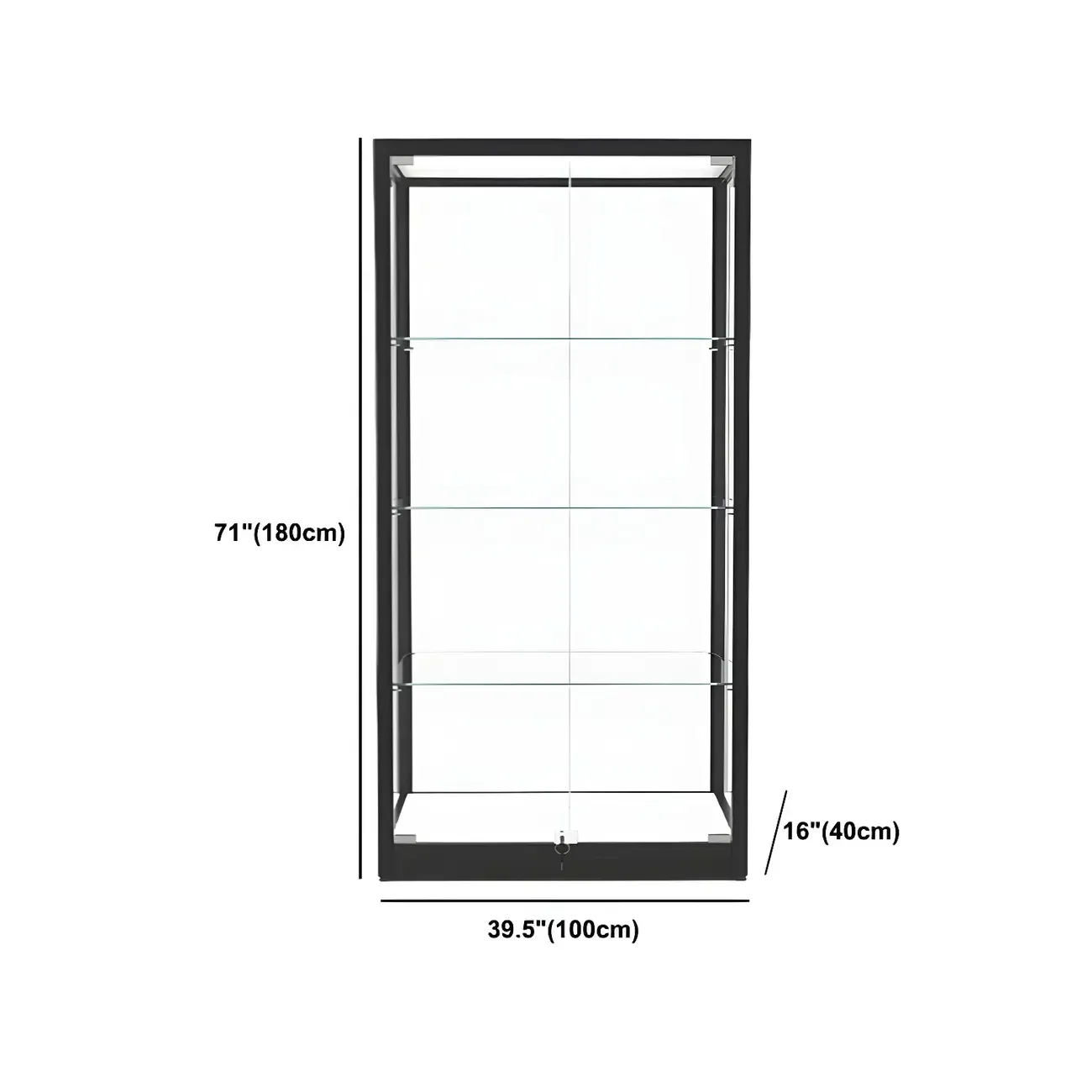 Modern Glass Black Curio Cabinet with Glass Doors Image - 22
