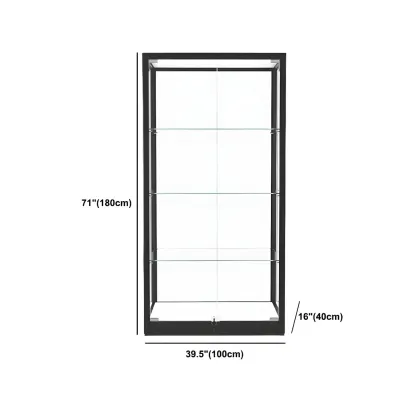Modern Glass Black Curio Cabinet with Glass Doors Image - 22