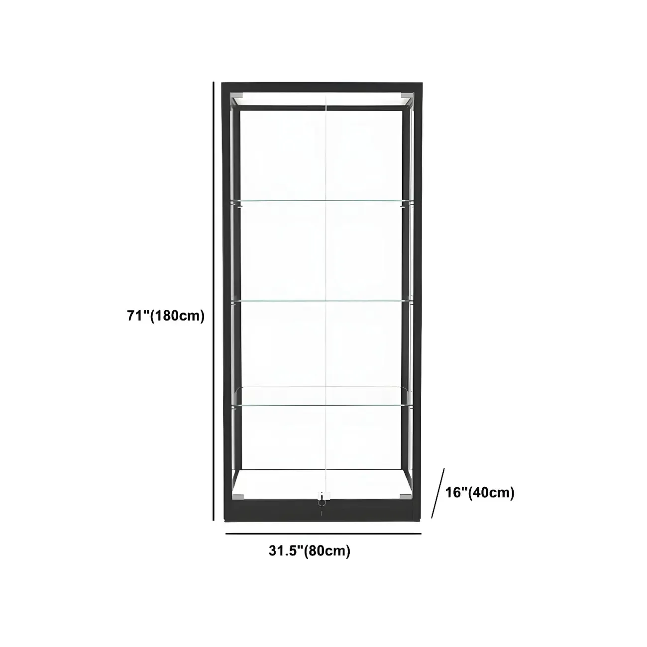 Modern Glass Black Curio Cabinet with Glass Doors Image - 23