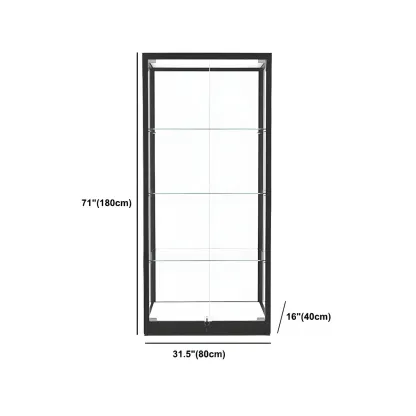 Modern Glass Black Curio Cabinet with Glass Doors Image - 23