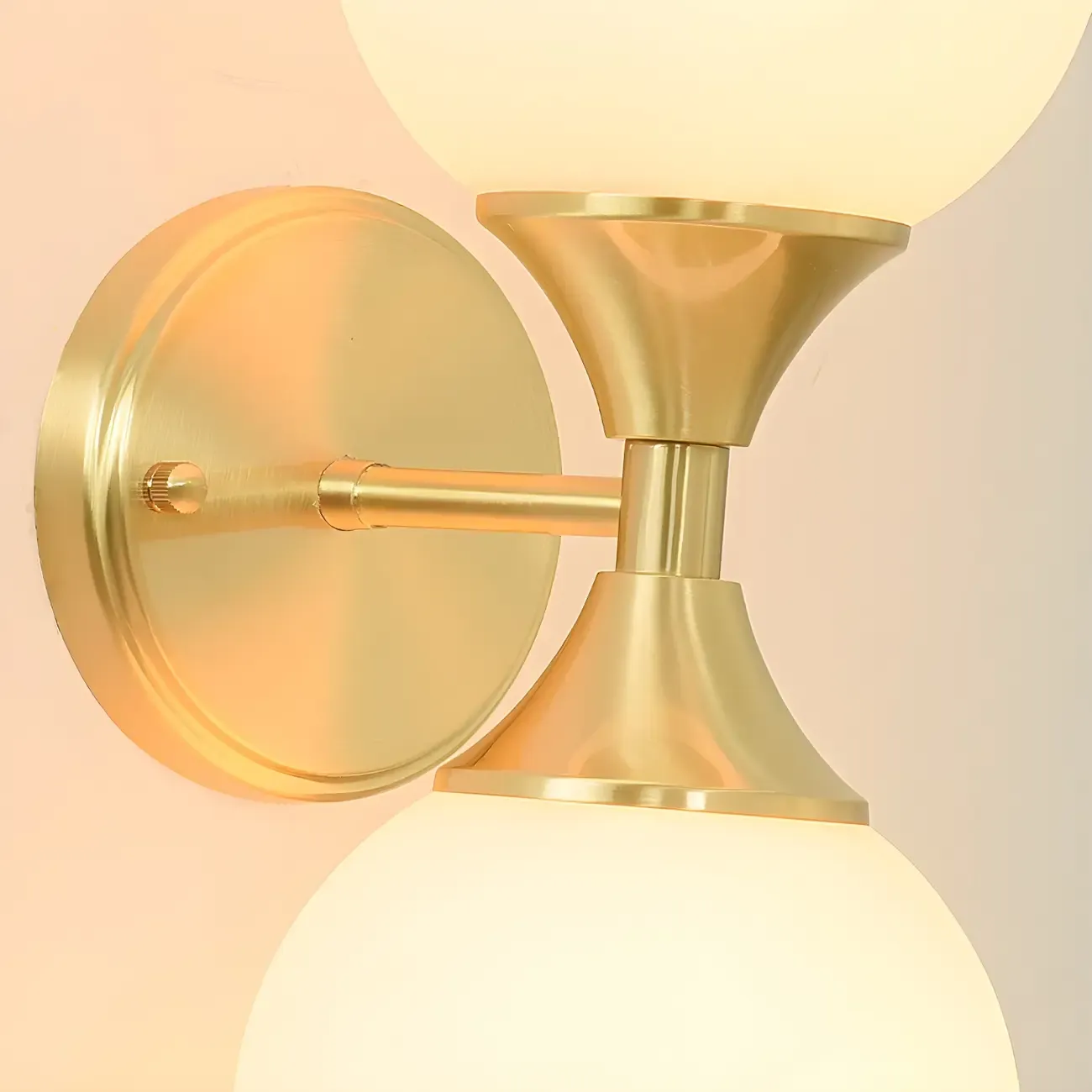 Gold Modern Dual Globe Wall Vanity Light Fixture Image - 4