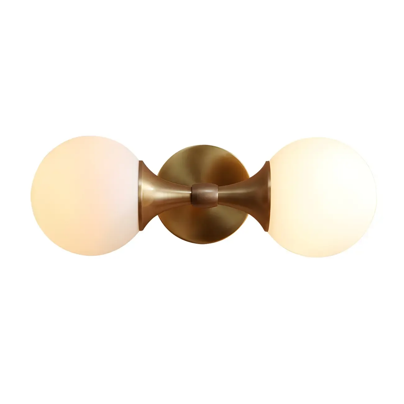 Gold Modern Dual Globe Wall Vanity Light Fixture Image - 5