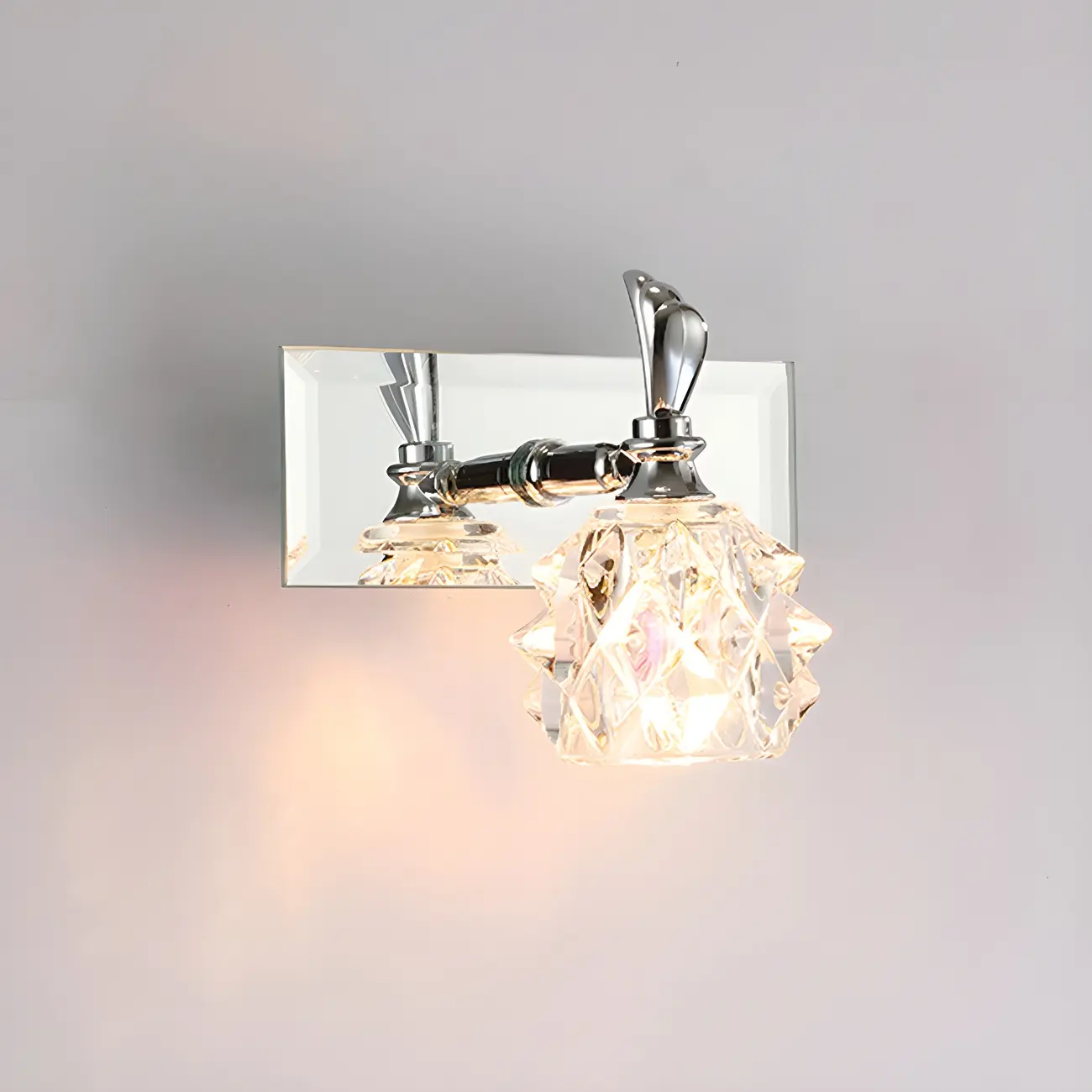 Classic Chrome Glass Shade Adjustable Vanity Light for Bathroom | homeyfad