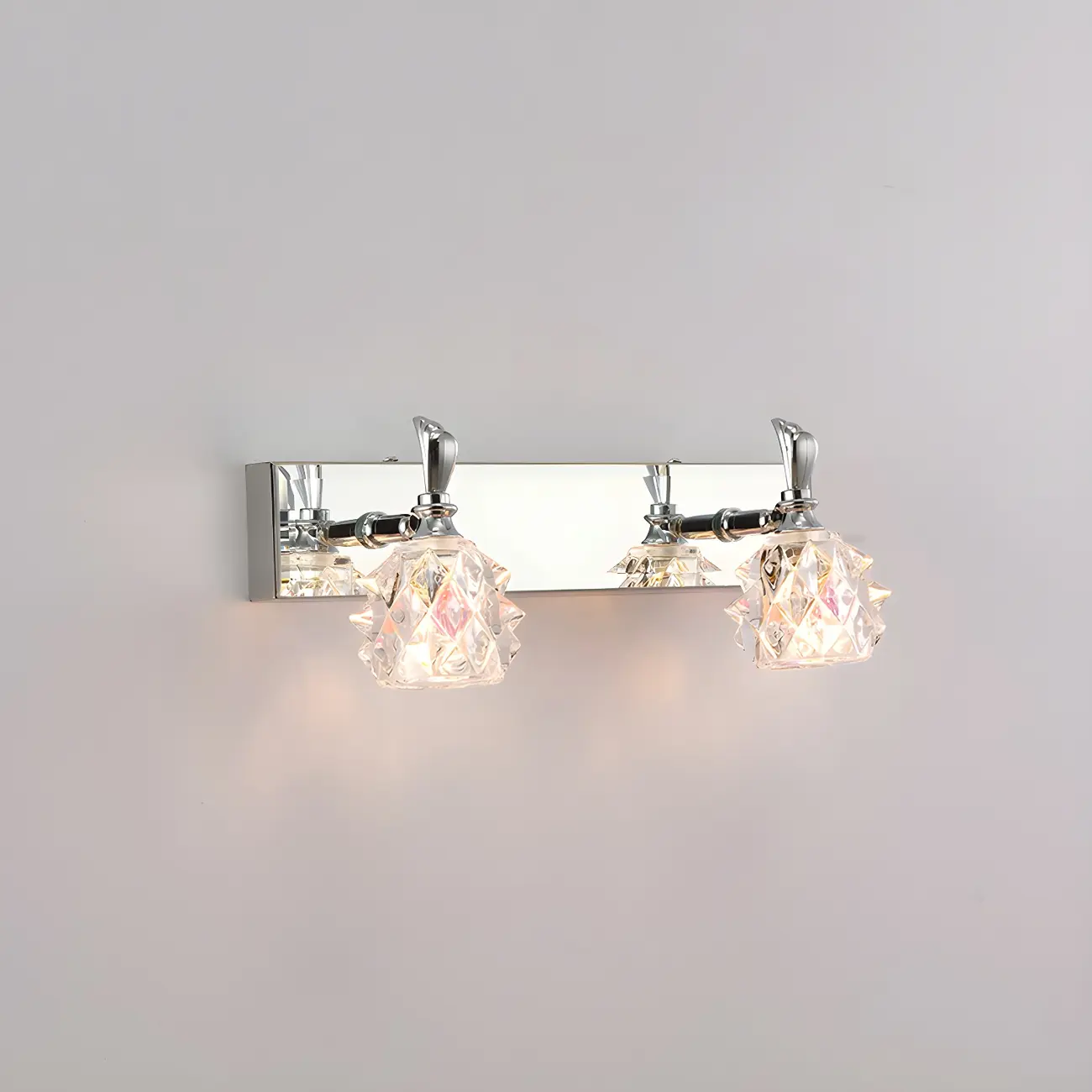 Classic Chrome Glass Shade Adjustable Vanity Light for Bathroom | homeyfad