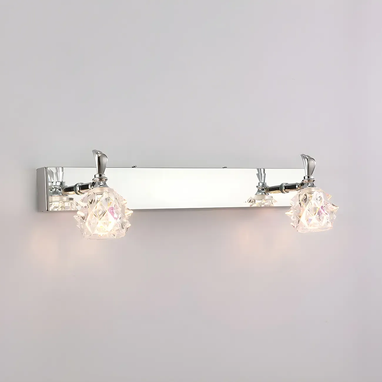 Classic Chrome Glass Shade Adjustable Vanity Light for Bathroom