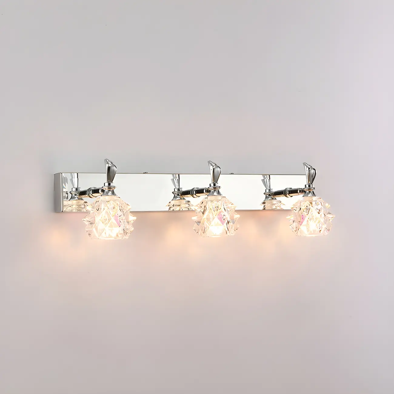 Classic Chrome Glass Shade Adjustable Vanity Light for Bathroom | homeyfad