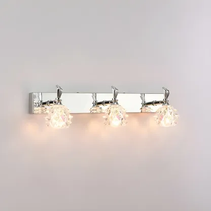 Classic Chrome Glass Shade Adjustable Vanity Light for Bathroom