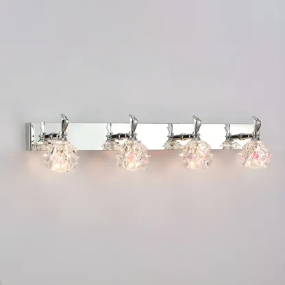 Classic Chrome Glass Shade Adjustable Vanity Light for Bathroom