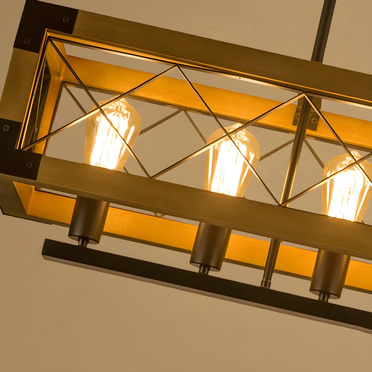 Industrial Black Metal 5-Light Island Pendant Light Image - 10 | homeyfad