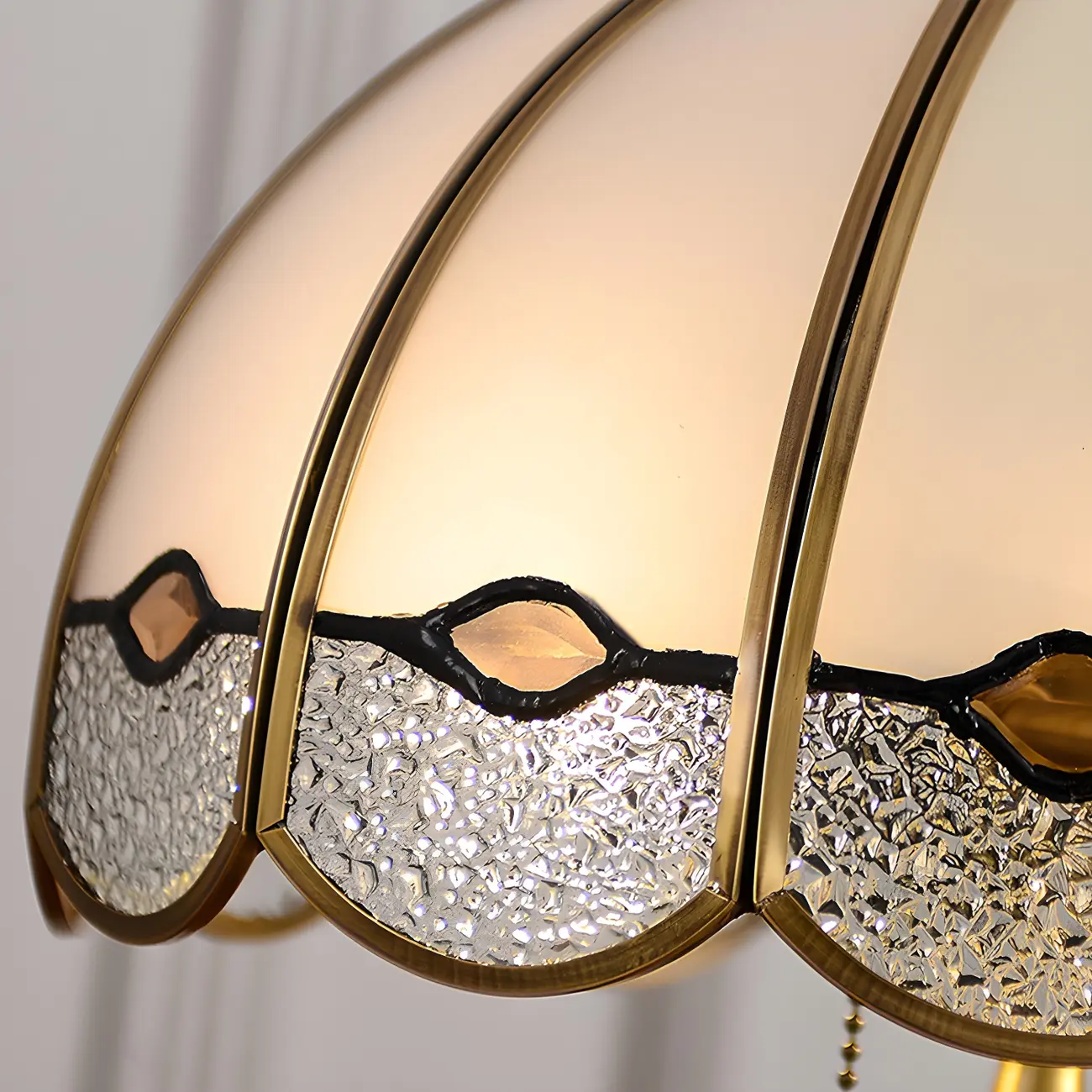 Nordic Dome Frosted Glass Table Lamp with Brass Base Image - 8 | homeyfad